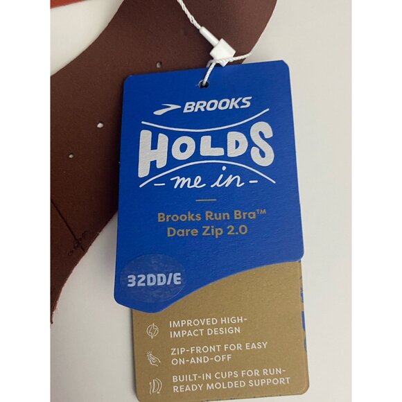 Brooks 32DD/E Dare Zip Front Run 2.0 Run Raisin Ice Blue Copper Molded Sports Br - Picture 3 of 10